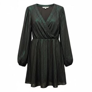 ModCloth Shine of the Times Green Faux Wrap Mini Dress